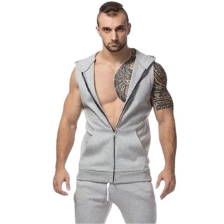 Colete Machão Masculina  Regata Com Capuz Camiseta Academia esporte Casual