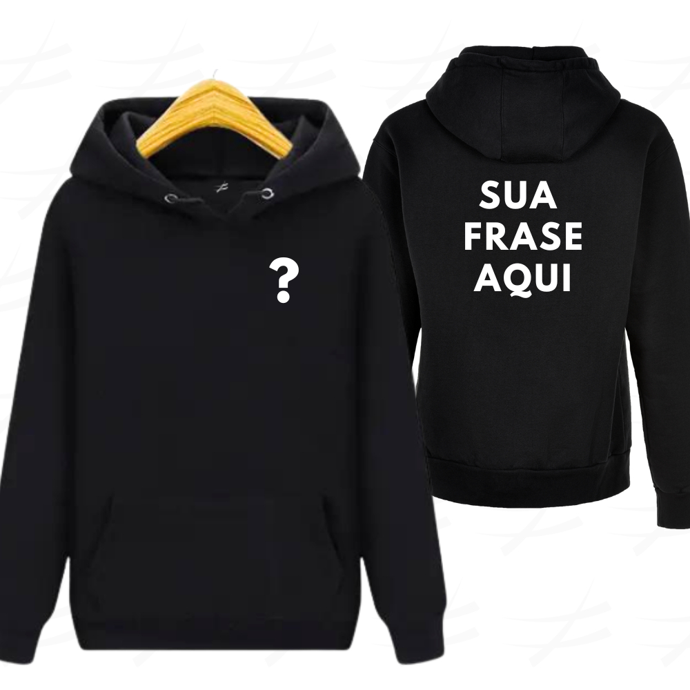 Moletom Personalizado Com Sua Frase Logo Marca Frente e Costas