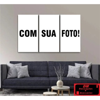 Quadros Personalizado Decorativos Com Foto e Imagem 3 Peças 120x60 cm em Oferta na Shopee