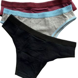 Ísis Moda Íntima Kit C/3 Calcinhas de Algodão Tanga com Cós em Oferta na Shopee