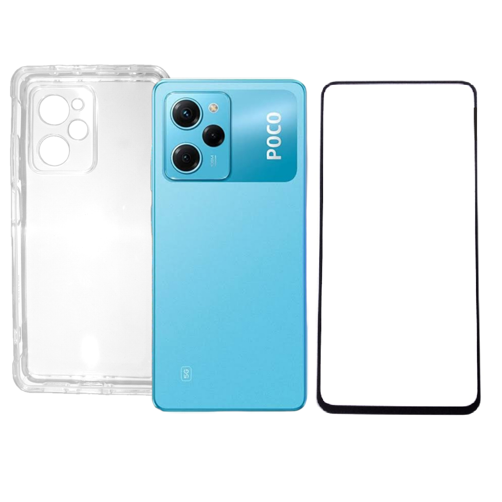 Capa Capinha Case Para Poco X5 Pro 5G Transparente Anti-Shock + Película 3D em Oferta na Shopee