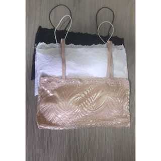 Kit 3 top faixa de renda com bojo