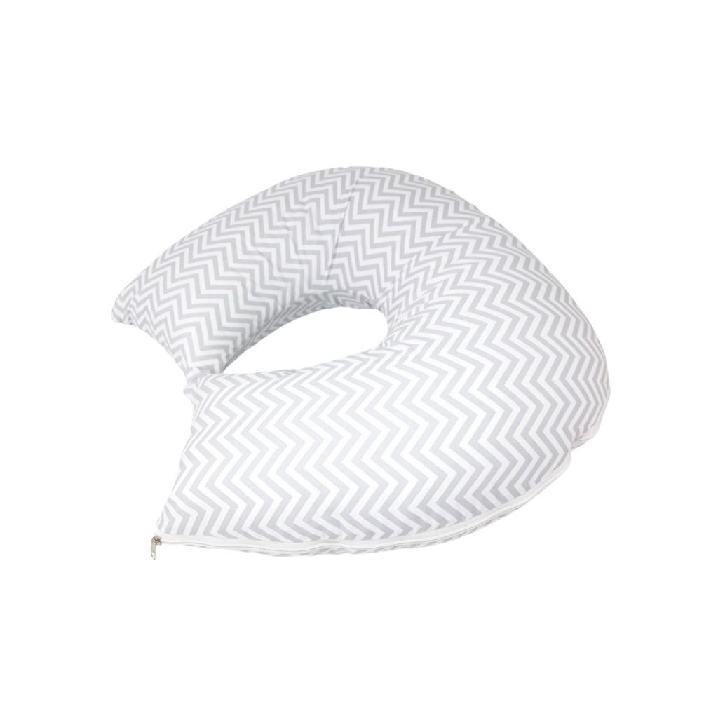 Almofada Amamentação CHEVRON CINZA - Escolha A Cor Do Zíper! BEM CHEIA + LINDA + SUPER BEM ACABADA + PRÁTICA PAR LAVAR