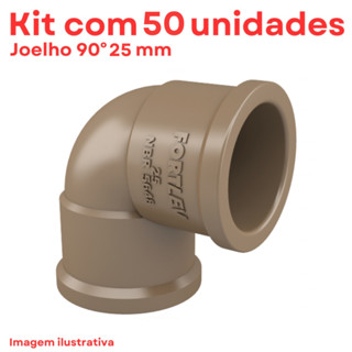 KIT JOELHO SOLDAVEL 90° 25MM - EMBALAGEM COM 50 UN. em Oferta na Shopee