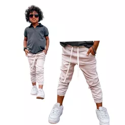 Calça Infantil Menino Jogger Em Sarja Com Elastano 1 a 8 anos