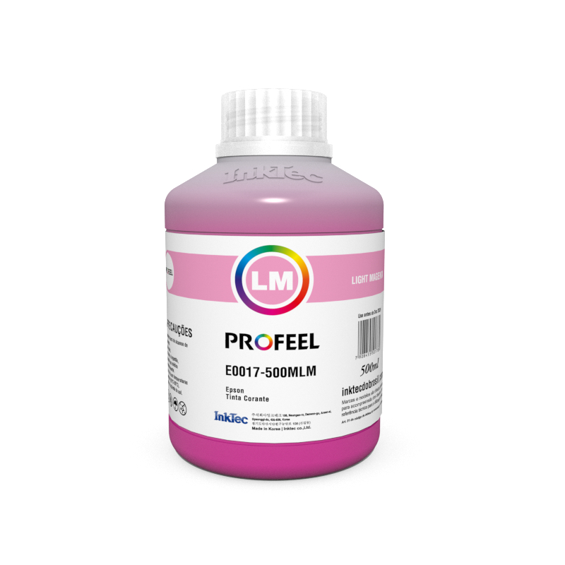 Tinta Corante InkTec Profeel E0017 500ml Light Magenta Compatível com Impressoras Epson jato de tinta L800 L801 L805 L810 L850 L1800