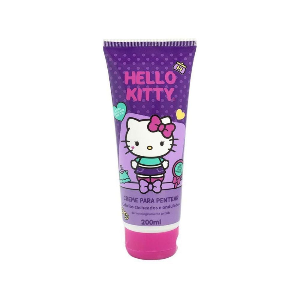 Creme para Pentear Infantil Hello Kitty Cabelos cacheados e ondulados 200ml - Beauty