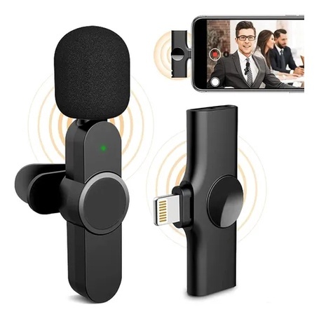 Microfone Lapela Sem Fio K9 Wireless Para iPhone iPad Lightning IOS /typo c Samsung,xiaomi,motorola etc (escolher a variaçao correta para evita futuro transtorno