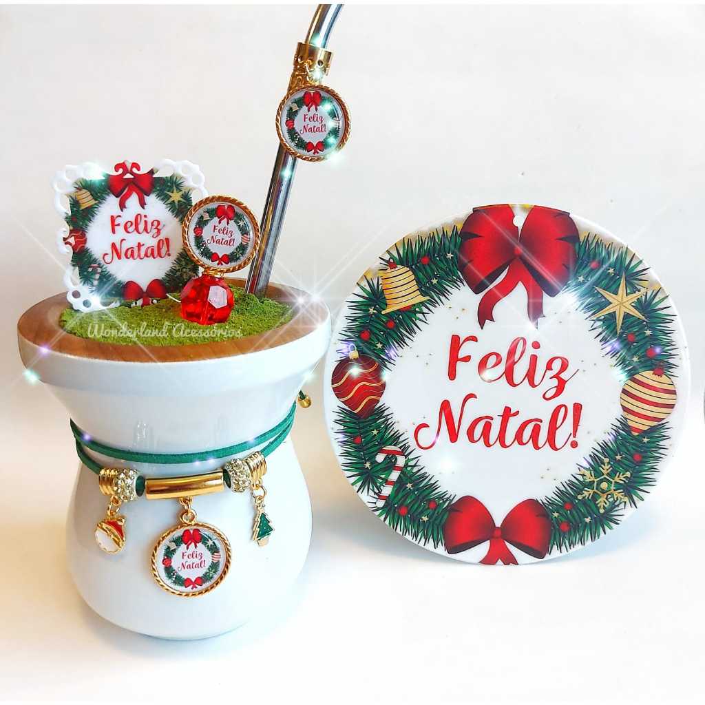Kit Acessórios Para Chimarrão - Feliz Natal ou Ano Novo