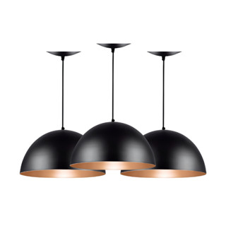 luminaria teto kit3 meia lua lustre estilo bola Decoração modelo preto cobre 40cm Pendente Elegante varanda envio rapido