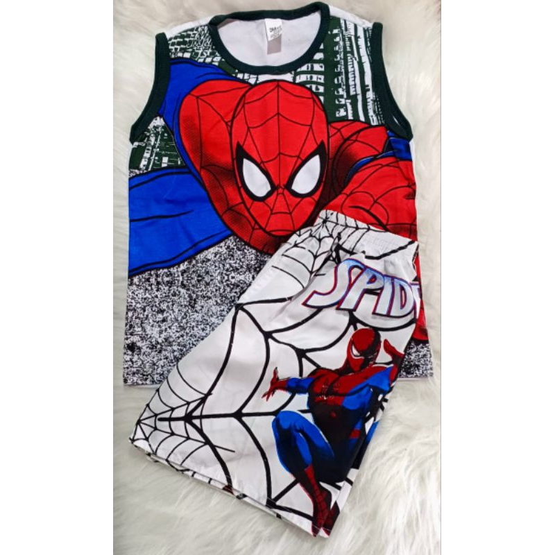 Conjunto infantil Homem Aranha 2 peças Regata + Short com elástico Infantil Promoção Natal e Ano Novo