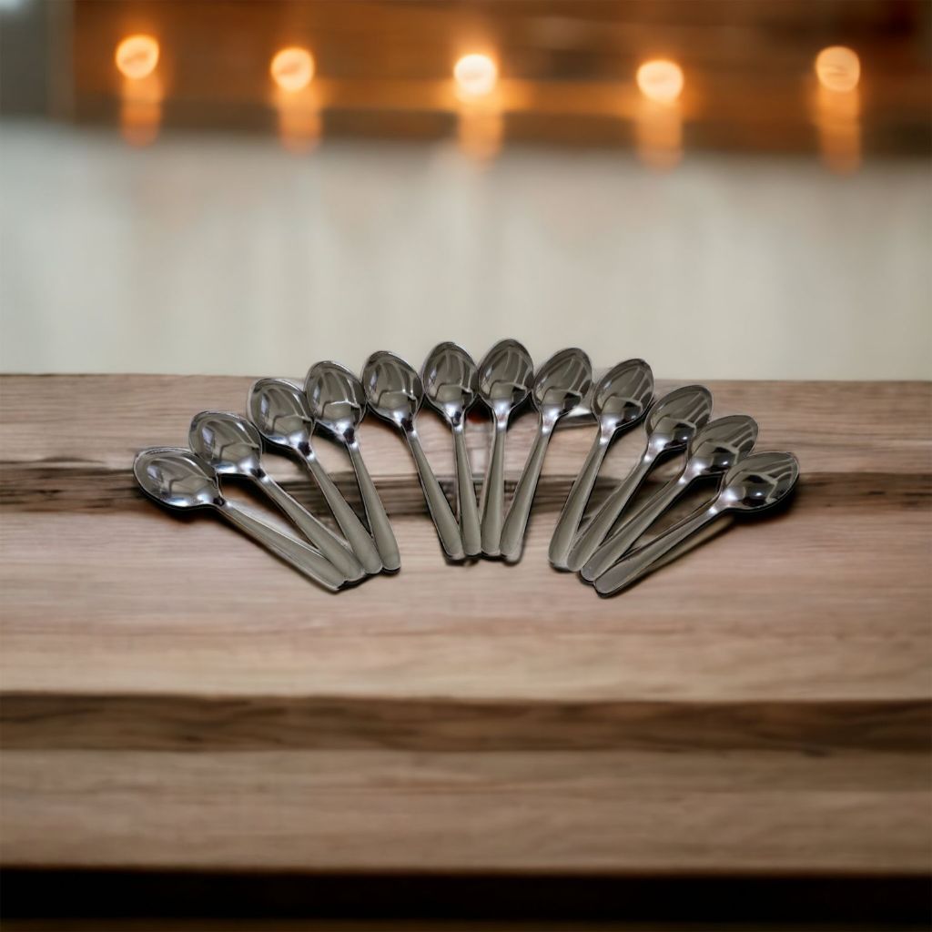 12 colheres de sobremesa aço inox ideal para buffet hotel pousada casa apt — imagem 2 de 2