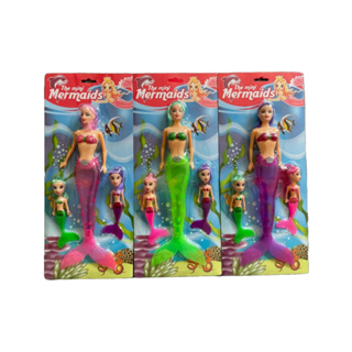 Boneca de sereia + 2 sereia pequena Com Luz brinquedo infantil em Oferta na Shopee