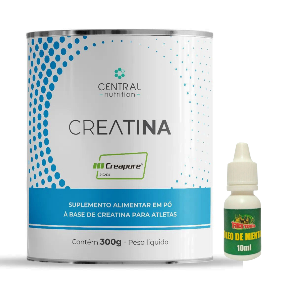 CREATINA CREAPURE - 300g - Central Nutrition + Óleo de Menta - Hortelã - 10ml - Rei terra