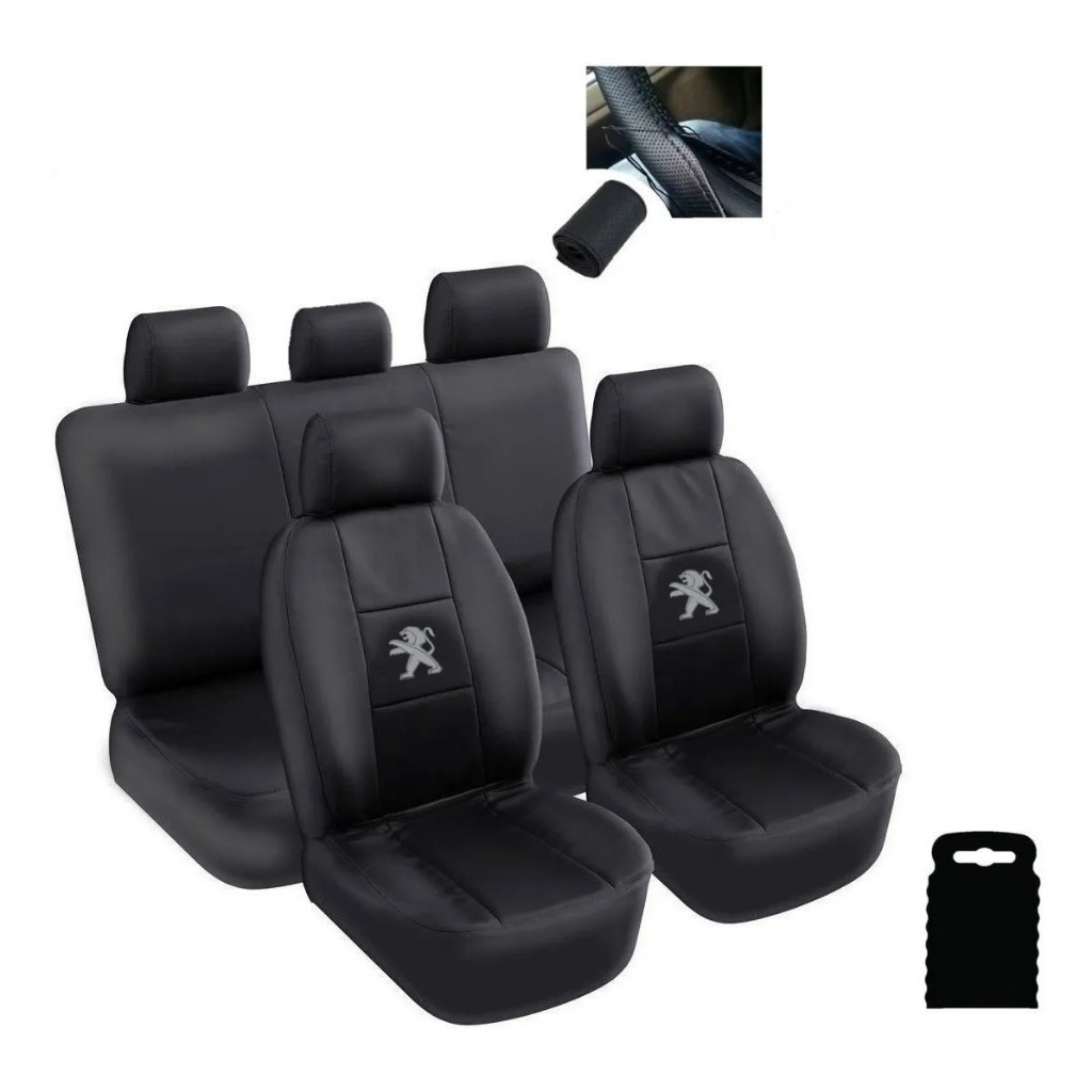 Capas De Banco Carro Couro Impermeável Peugeot 206 207 307 308 407 Partner + Capa De Volante