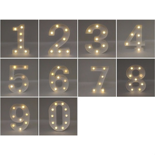 luminária decorativa numero led 3d 22cm