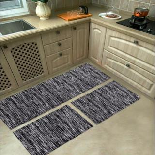 Jogo de Passadeira de Cozinha Tapete em Jacquard Antiderrapante 3 Peças Decoração