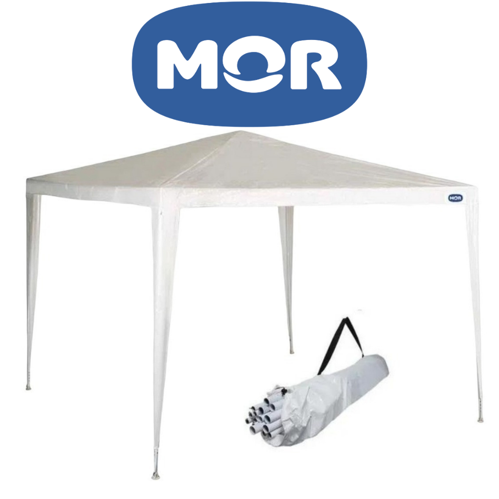 Gazebo Desmontável Mor Rafia Branco Reforçado 3x3 Tenda de Praia
