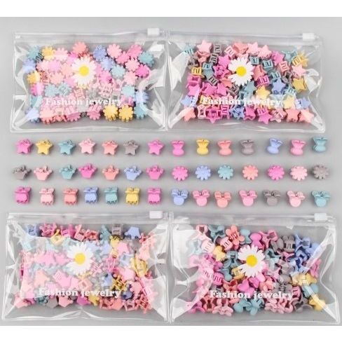 Kit 50 Mini Piranha Presilha Grampo de Cabelo Infantil Fofo Feminino