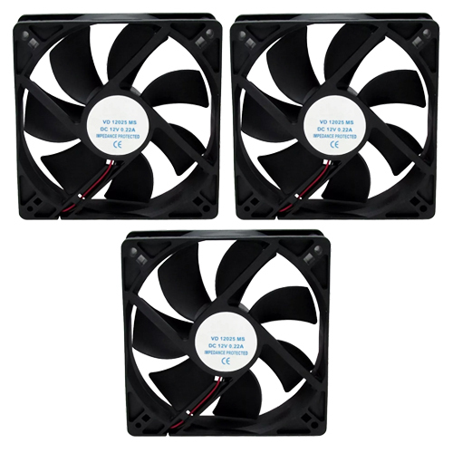 3pcs Ventilador Cooler Ventoinha Fan 120x120x25mm 12v