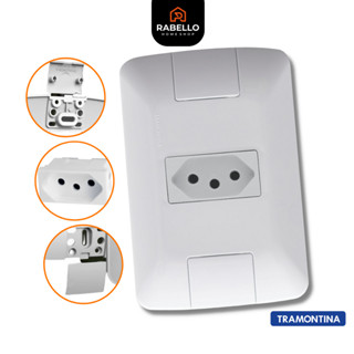 Tomada 10A Simples 4x2 Modular 2p+t Linha Aria Tramontina Branca Embutir