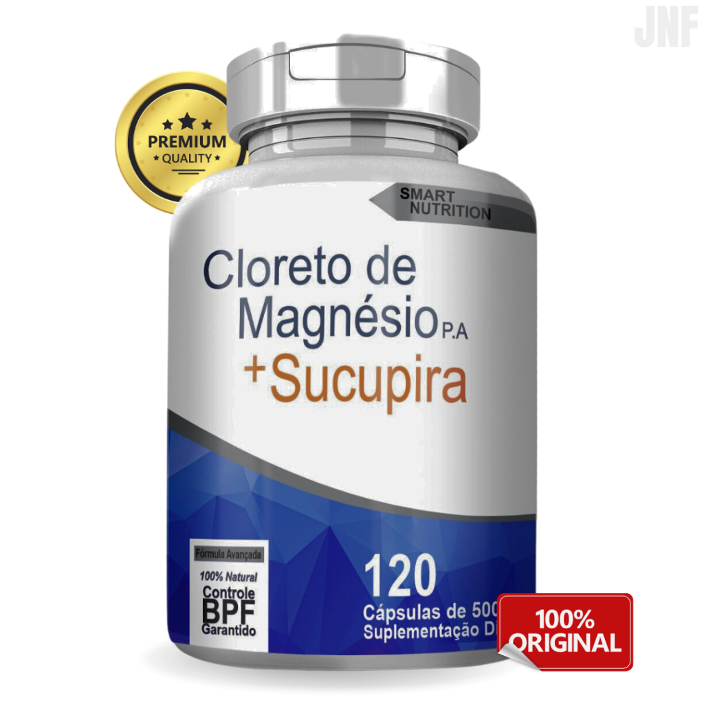 Cloreto de Magnésio P.A + Sucupira 500mg 120caps 4 Elementos