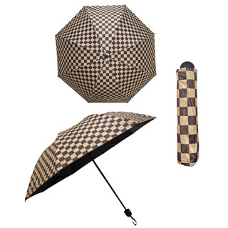 Guarda-chuva sombrinha dobrável com padrão Xadrez cabe na bolsa - Y48