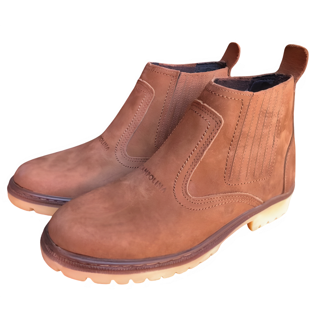 Bota Coturno Sem Cadarço Cardaço Casual Couro Combina Camisa Xadrez Calça Jeans Botina Solado Tratorado 2080