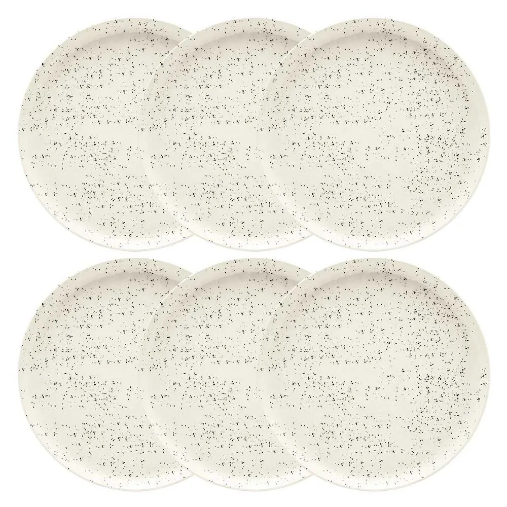 Prato Raso Flat Chuvisco 26cm 6 Unidades Oxford Jogo De Pratos - Home & Living