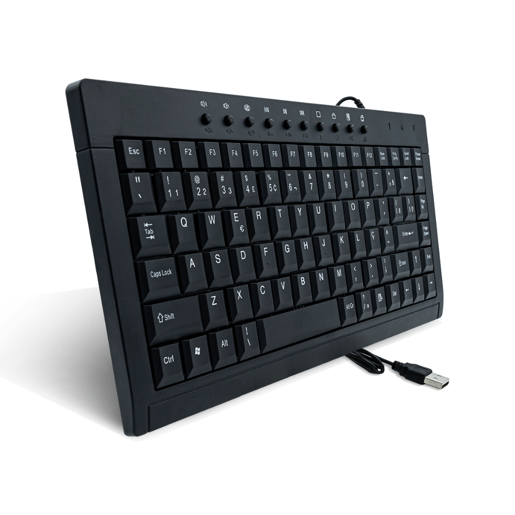 Teclado Multimídia Design Ergonômico e Compacto 97 Teclas PC