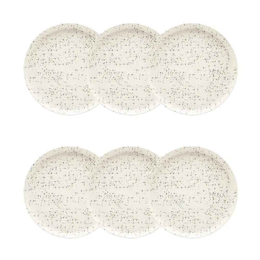 Prato Sobremesa Lanche Flat Chuvisco 20cm 6 Unidades Oxford Jogo De Pratos