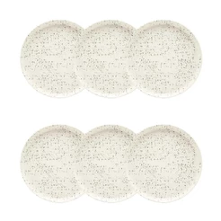 Prato Sobremesa Lanche Flat Chuvisco 20cm 6 Unidades Oxford Jogo De Pratos