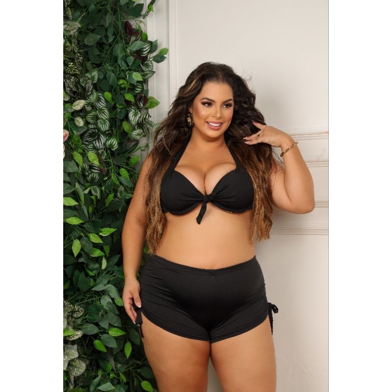 Conjunto de biquini plus size com aro e suquini forrado