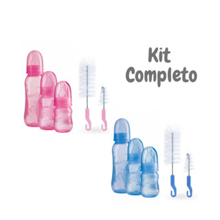 3 Mamadeiras Para Bebê 240ml 150ml 80ml + 2 Escovas de Lavar Mamadeiras