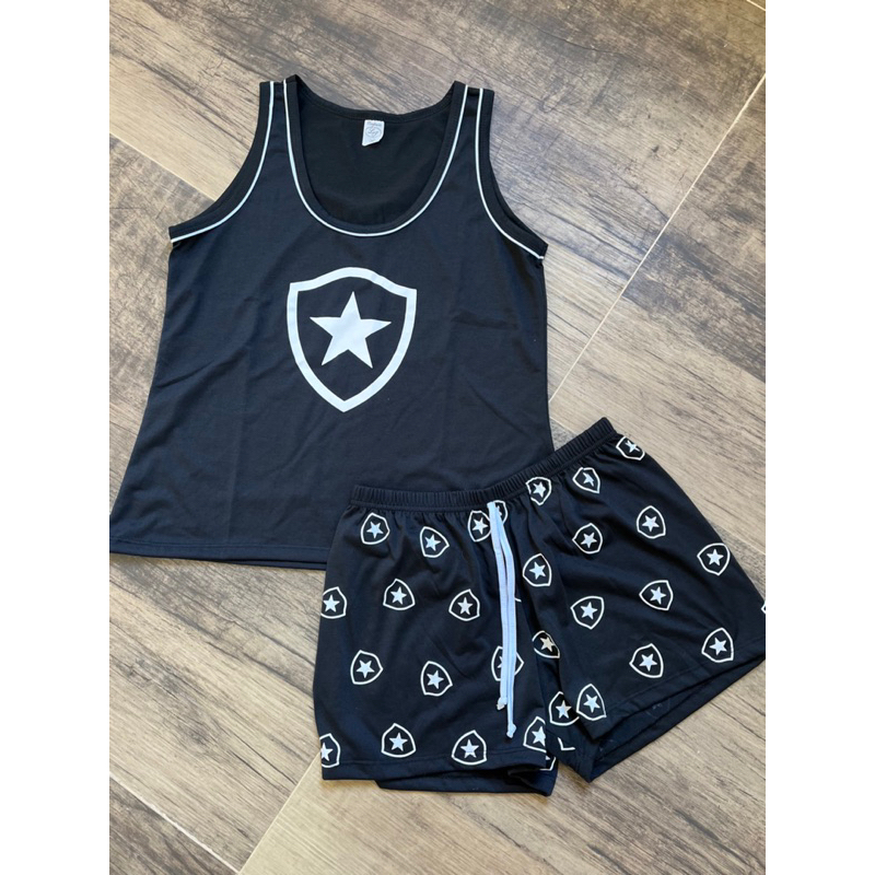 Pijama Baby Doll Short Shortinho Botafogo Verão Regata Feminino Adulto de Malha Algodão Temático Disney Confortável Lingerie Preço de Atacado em Oferta na Shopee