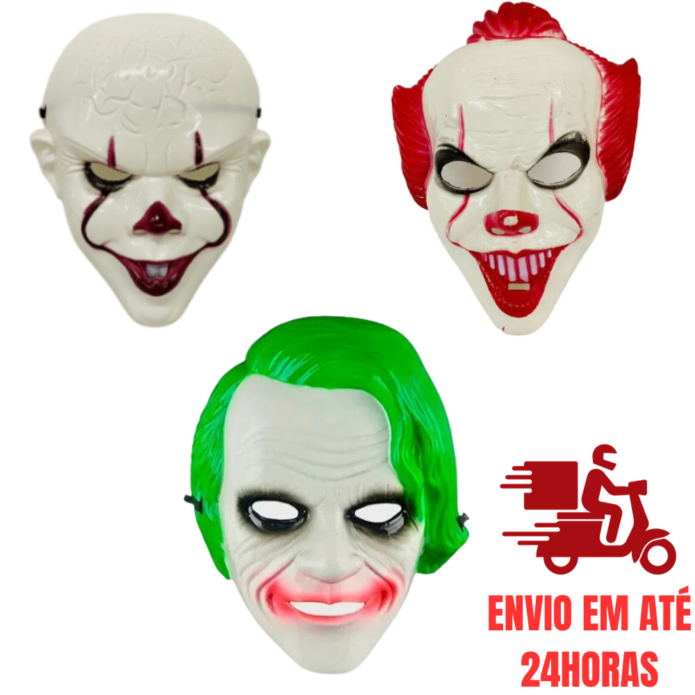 Máscara Palhaço It A Coisa Coringa Joker Halloween Fantasia Cosplay Terror Assassino