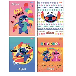 Caderno Brochurão Capa Dura Stitch Disney 80fls - Foroni