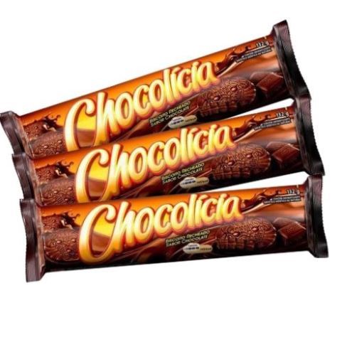 Kit 3x biscoito Recheado Chocolicia 132g