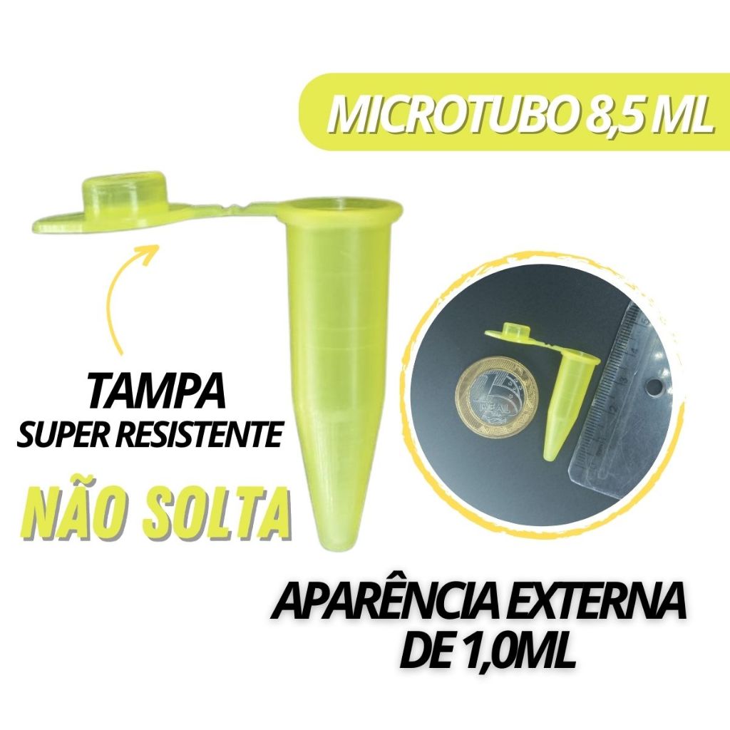 Microtubo De Centrifugação Flaco Pino Cáp Epp. Pino 1,0ml Externo, 0,8ml Interno 1000 AMARELO