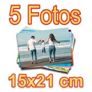 5 fotos 15x21cm Reveladas em Papel Fotográfico Fujifilm em Oferta na Shopee