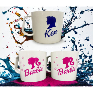 5 Caneca Plástico Barbie e 5 Ken 320 Ml Lembrancinha Festas