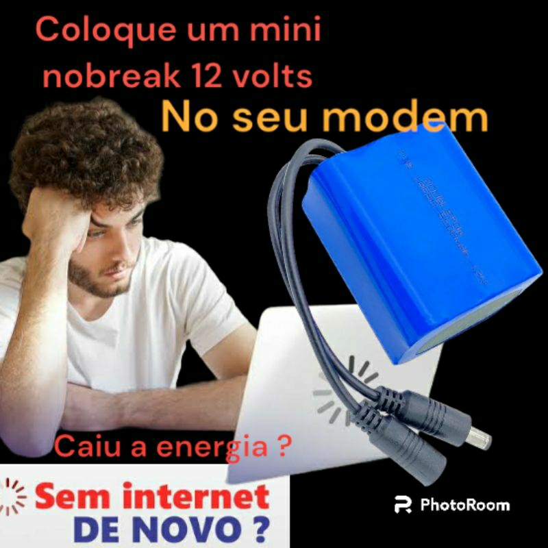 Mini nobreak 12 volts ligue seu modem roteador não fique sem internet OFERTA em Oferta na Shopee