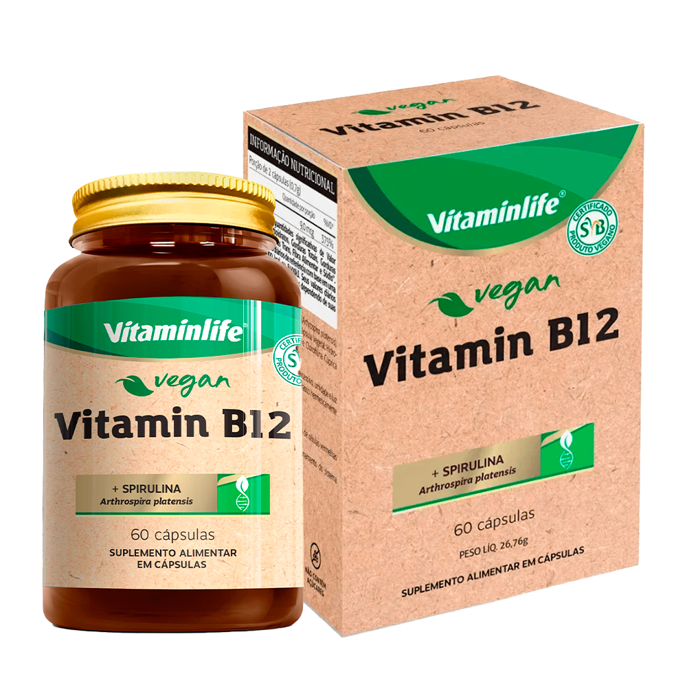 Vegan Vitamin B12 60 Cápsulas Vitaminlife - Vitamina B12 (Produto Vegano)