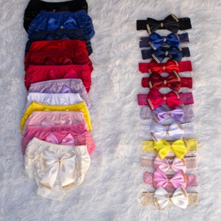 Kit 10 Calcinhas Bunda Rica Com 10 Tiara Luxo De Renda Bebê 0-6 meses em Oferta na Shopee