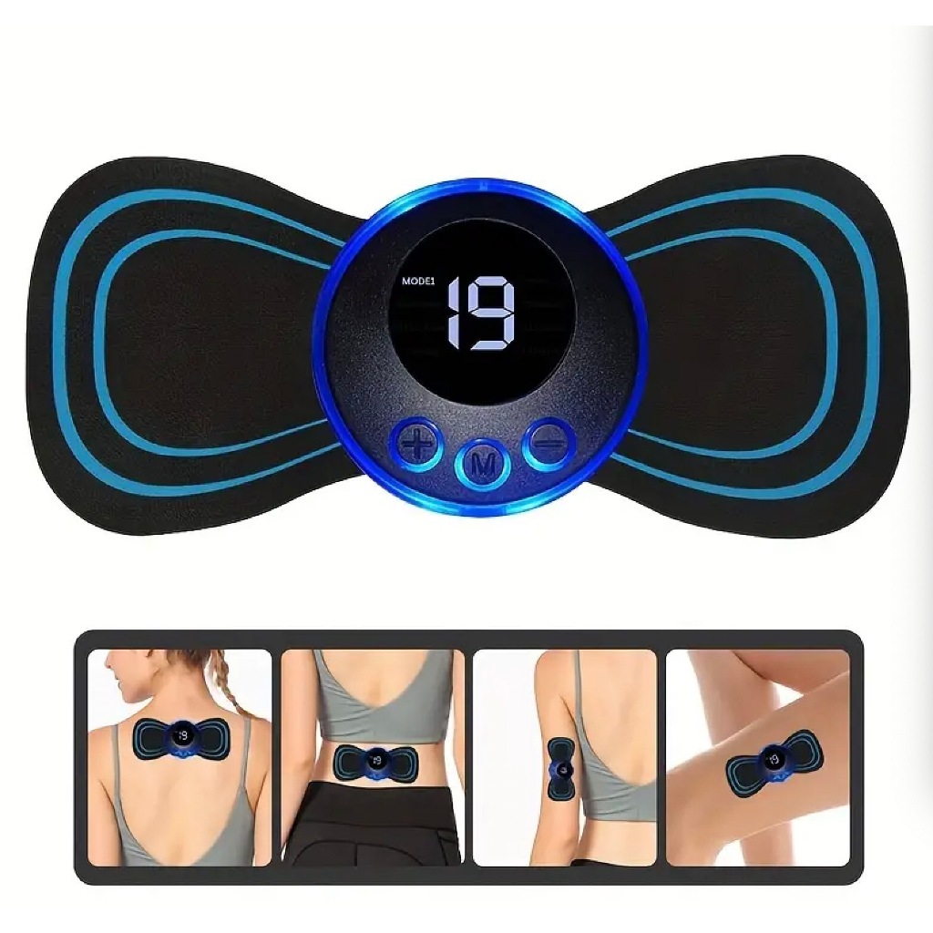 Mini Massageador Elétrico Portátil Cervical EMS Alivia Dores Corpo Pescoço