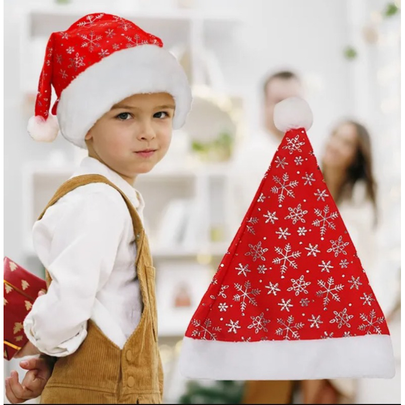 Gorro Papai Noel Veludo e Cetim Vermelho Touca de Natal