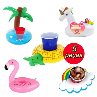 Kit 3 ~ 5 Boias Porta Copo Inflável Varias Modelos Piscina em Oferta na Shopee