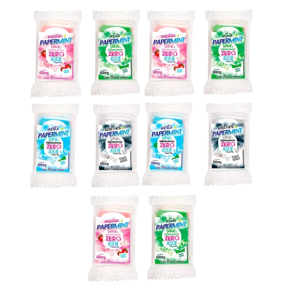 KIT 10 Lâminas Refrescantes PAPERMINT Zero Açúcar em Oferta na Shopee