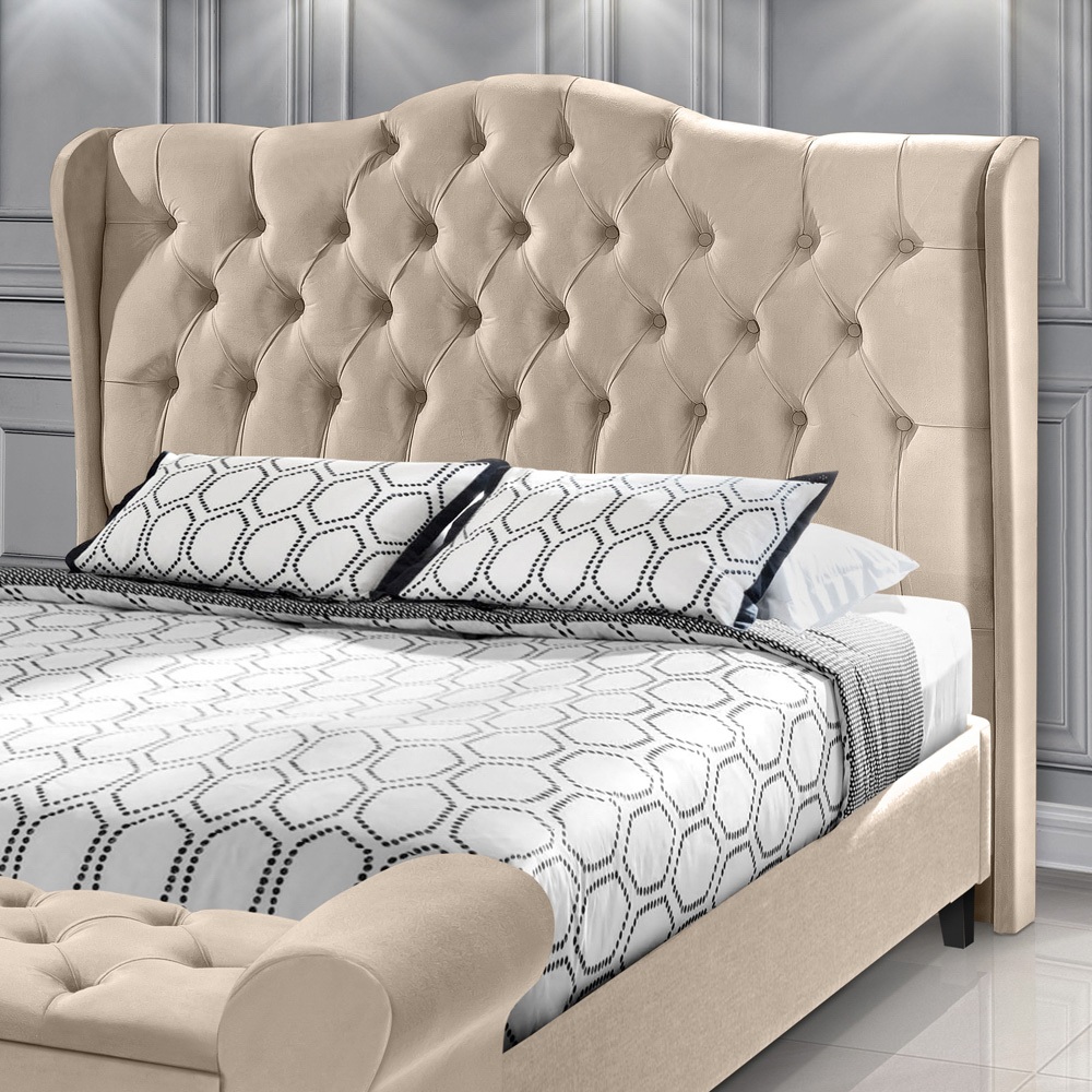 Cabeceira Capitonê Dubai Cama Box Casal/Queen/King Com Pés Fixação no Box - LH Móveis