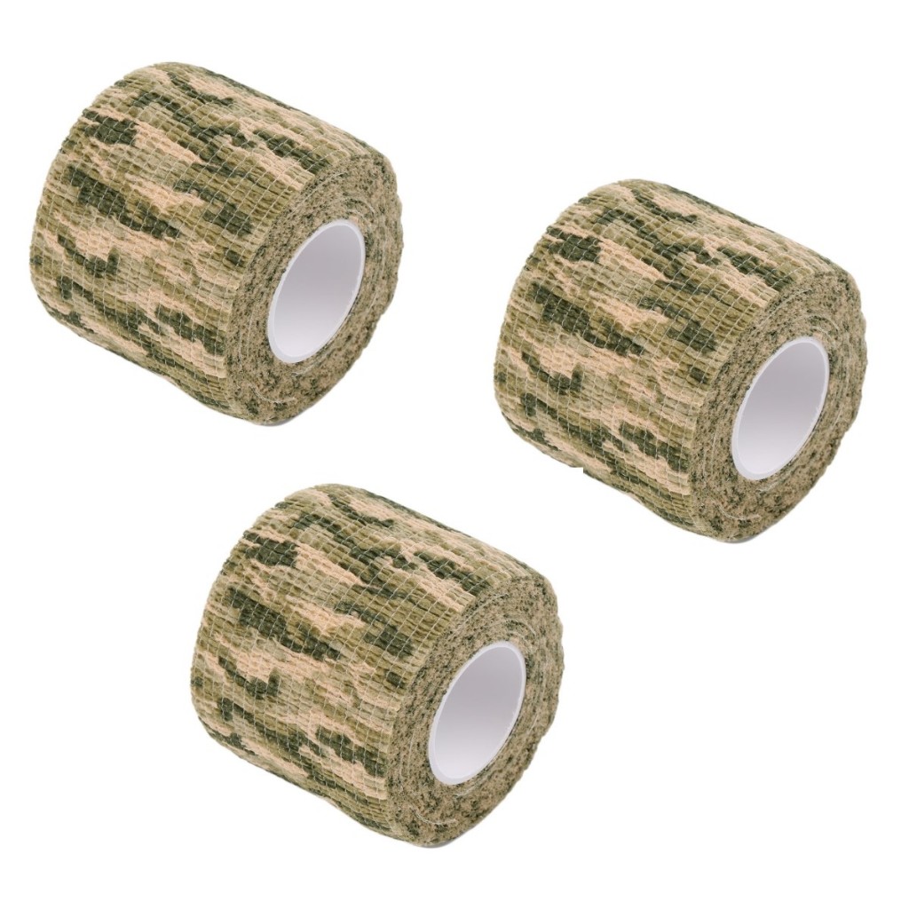 3x Fitas Camo Tape Para Camuflagem Coadesiva Elástica Camo Grassland